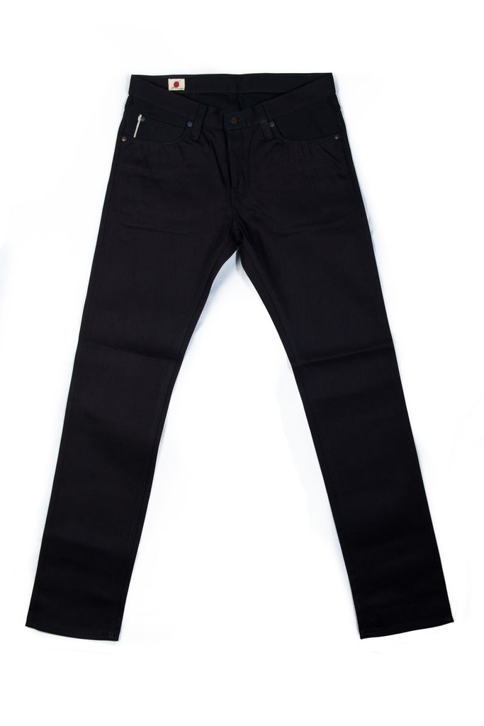 Big John Kuro2 Slim Balck Selvedge 100% Cotton Sanforized Sulfur Dyed Denim Jeans Made in Japan Front
