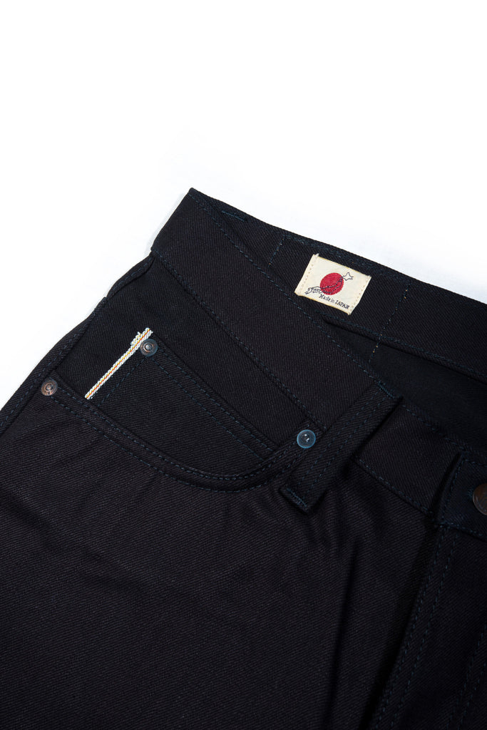 Big John Kuro2 Slim Balck Selvedge 100% Cotton Sanforized Sulfur Dyed Denim Jeans Made in Japan Waist Band