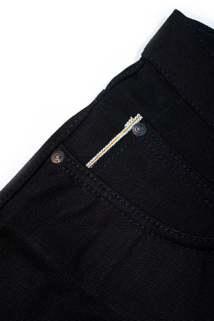 Big John Kuro2 Slim Balck Selvedge 100% Cotton Sanforized Sulfur Dyed Denim Jeans Made in Japan Coin Pocket