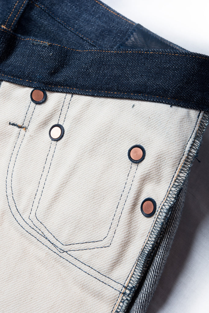 Big John Kuro2 Slim Balck Selvedge 100% Cotton Sanforized Sulfur Dyed Denim Jeans Made in Japan Right Pocket