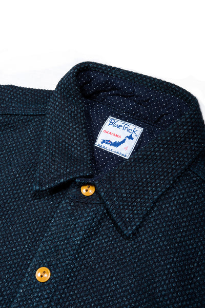 BLUE TRICK SASHIKO SHIRT | The Miyamoto Division BLUE TRICK SASHIKO SHIRT | The Miyamoto Division