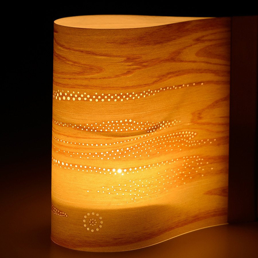 Nishimura Komorebi Tealight Yuzen Chokoku Cedar Wood Nishimura Takeshi Made in Japan Homeware The Miyamoto Division