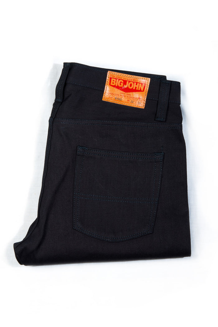 Big John Kuro2 Slim Balck Selvedge 100% Cotton Sanforized Sulfur Dyed 12 oz Denim Jeans Made in Japan