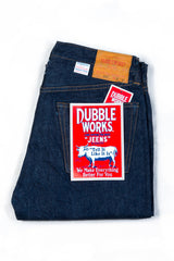 Dubbleworks Slim 332-OW Selvedge 100% Cotton 14.5 oz Sanforized Indigo Dyed Denim Jeans Made in Japan