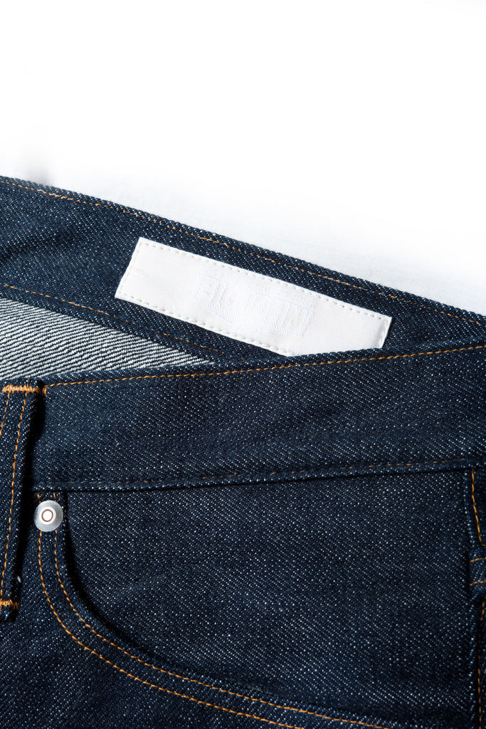 Big John Kuro2 Slim Balck Selvedge 100% Cotton Sanforized Sulfur Dyed Denim Jeans Made in Japan Waist Band