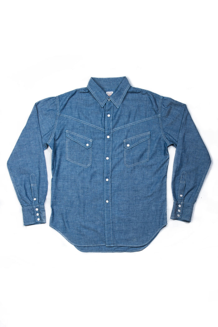  TCB Ranchman Chabray Western Shirt 100% Cotton 6.5 oz Made in Japan