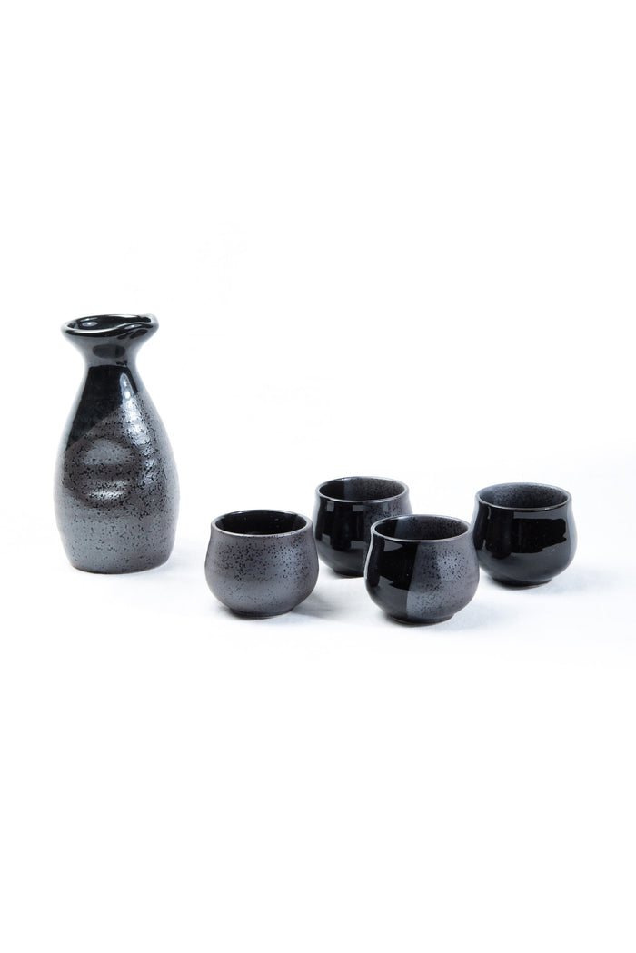 Chokko Ceramic Pottery Sake Set Bottle 4 cups Made in Japan The Miyamoto Division