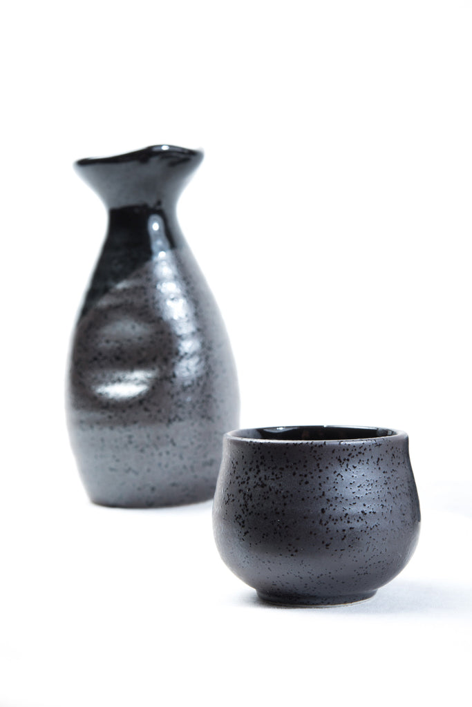 Chokko Ceramic Pottery Sake Set Bottle 4 cups Made in Japan The Miyamoto Division