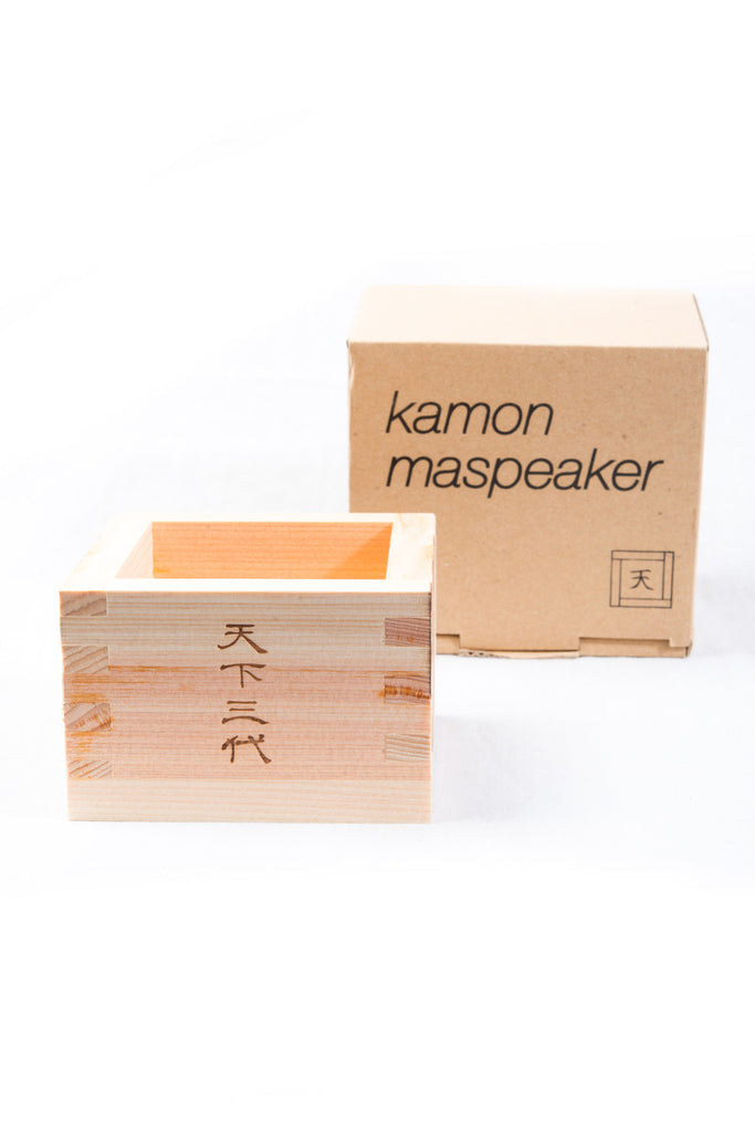Kyo-Gen Kamon Maspeaker Sake Masu Cypress Wood Tenshi Shoryu Hatoba Made in Japan Homeware The Miyamoto Division