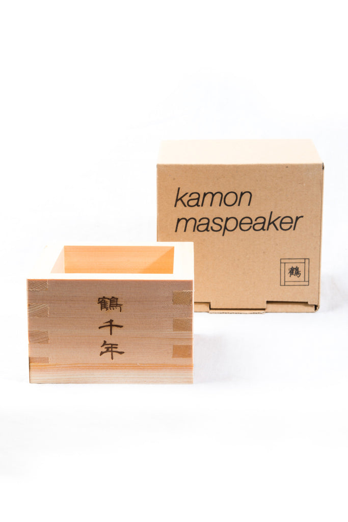 Kyo-Gen Kamon Maspeaker Sake Masu Cypress Wood Tsurumi Shoryu Hatoba Made in Japan Homeware The Miyamoto Division