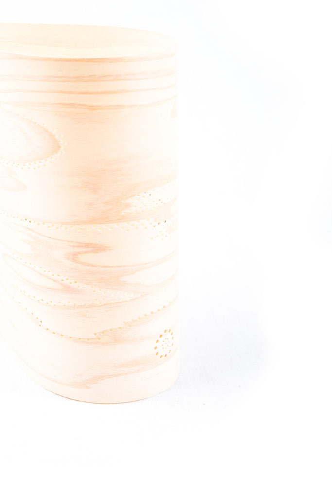 Nishimura Komorebi Tealight Yuzen Chokoku Cedar Wood Nishimura Takeshi Made in Japan Homeware The Miyamoto Division