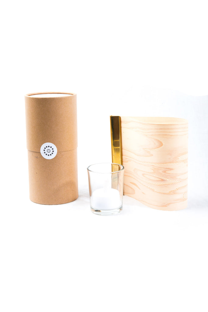 Nishimura Komorebi Tealight Yuzen Chokoku Cedar Wood Nishimura Takeshi Made in Japan Homeware The Miyamoto Division